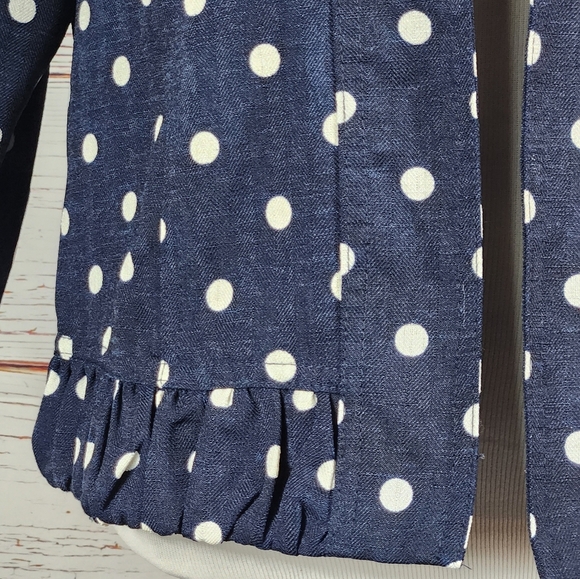CHRISTOPHER & BANKS Navy And White Polka Dot Jacket Medium - Picture 2 of 6